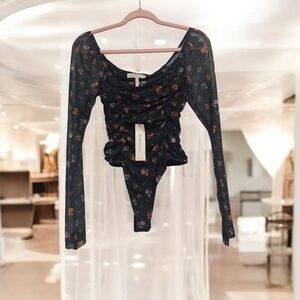 BCBGeneration Black Floral Top